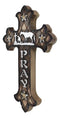 Western Kneeling Cowboy With Horse In Prayer At Calvary Fleur De Lis Wall Cross