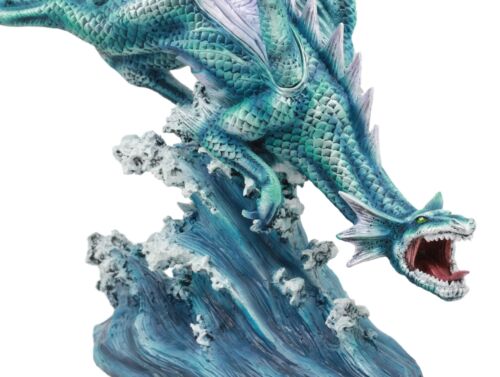 Large Flying Sea Dragon Statue 16.5"Long Mythical Fantasy Ocean Dragon Lord