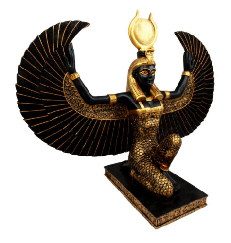 Ebros Gift Large Kneeling Winged Isis Statue 20"Long Egyptian Goddess Of Motherhood Deity Figurine