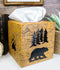 Rustic Western Black Bear Pine Trees Forest Silhouette Tissue Box Cover Holder