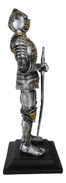 Medieval Swordsman Knight Figurine Suit of Armor Northern Star Coat Of Arms