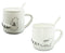 Pack Of 2 Black White Abstract Cats 3D Tail Coffee Mugs With Lid And Spoon 12oz