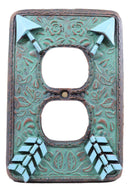 Indian Turquoise Crossed Arrows Friendship Wall Double Receptacle Plates Set