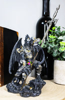 Ebros Ghost Elemental Dragon With Battle Armor And Long Sword Letter Opener Statue