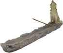 Ebros Sitting Alpha Gray Wolf Howling by The Creek Incense Burner Holder