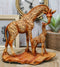 Safari Giraffe Family Statue 6.75"H Faux Wood Resin Giraffe Mother And Calf