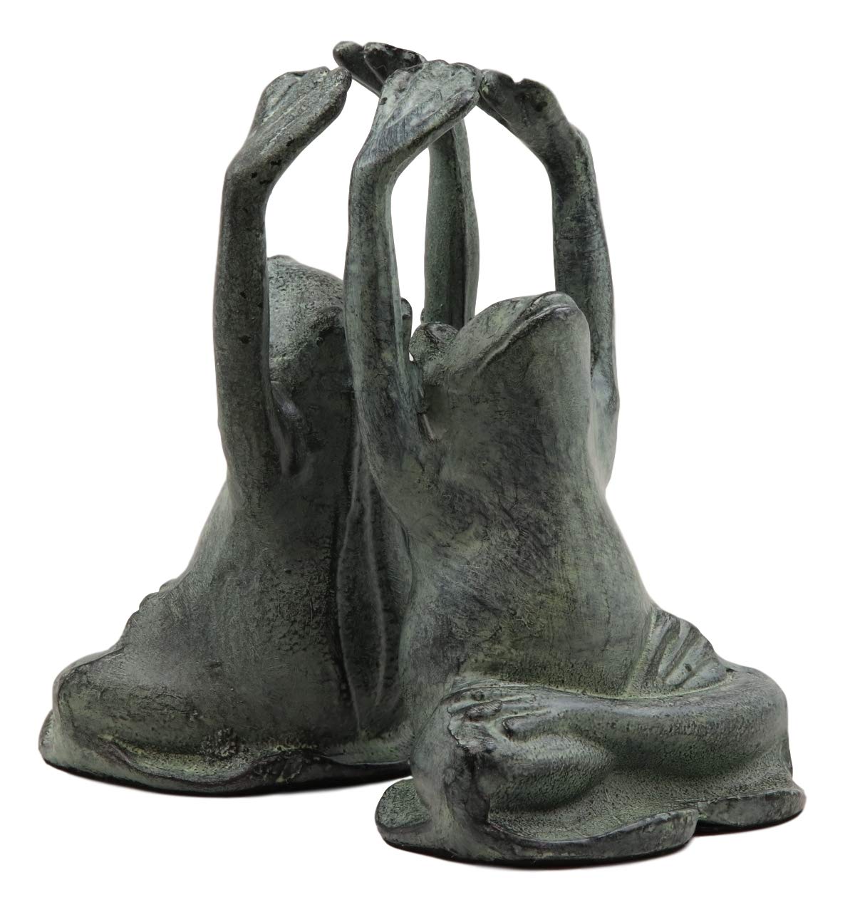 Ebros Aluminum and Resin Whimsical Yoga Frogs Seated in Mountain Pose Bookends Pair Set Statue 6.75" High Garden Pond Frog Toad Themed Decorative Office Study-Room Library Shelves Desktop Figurines