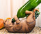 Wet Your Whiskers Drinking Brown Striped Kitten Cat Wine Bottle Holder Figurine