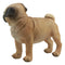 Ebros Large Realistic Fawn Pug Dog Statue 12"L Fine Pedigree Dog Breed Pugsy