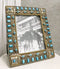 Rustic Western Turquoise Gems Geometric Patterns Ropes Picture Frame 8"X10"