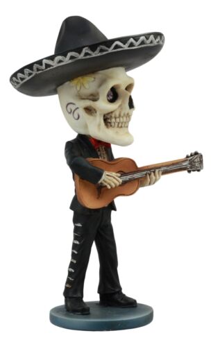 Ebros Day Of The Dead Skeleton Wedding Mariachi Guitar Player Bobblehead Statue 6"Tall Traditional Dias De Muertos Sugar Skull Bobblehead Figurine