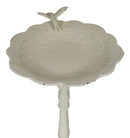 Rustic White Cast Iron Hummingbird Victorian Bird Feeder Bath Garden Statue 23"H