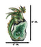 Metallic Green Iridescent Dragon On Faux Geode Rock Quartz Crystal Cove Figurine