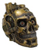 Ebros Steampunk Skull Decorative Box Skull Bowl Jewelry Trinket Storage Stash