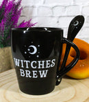 Witchcraft Wicca Witches Brew Crescent Moon And Stars Coffee Mug And Spoon Set