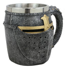 Ebros Medieval Knight Of The Cross Suit of Armor Helm Drinkware Mug Cup 6.5"L