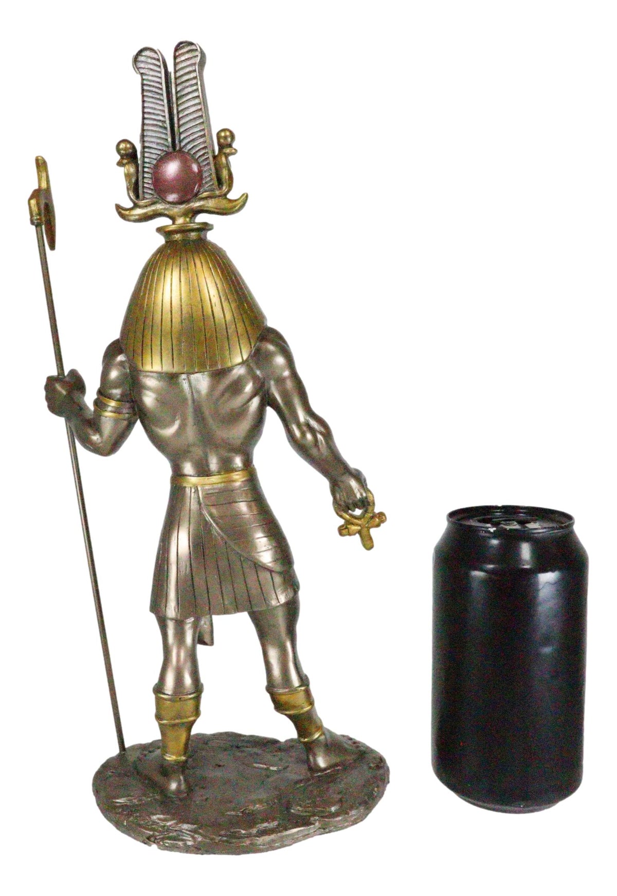 Egyptian God of The Nile Military Prowess Sobek with Ankh Sculpture 12"H Figurine