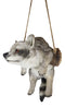 Lifelike Gray Raccoon Baby Clinging On Branch Swing Hanger Wall Decor Figurine