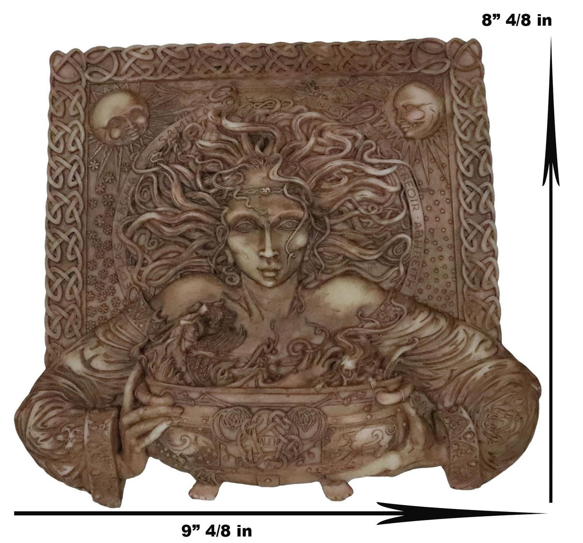 Ebros Goddess of Rebirth Cerridwen Magical Potions Cauldron Hanging Wall Plaque - Ebros Gift