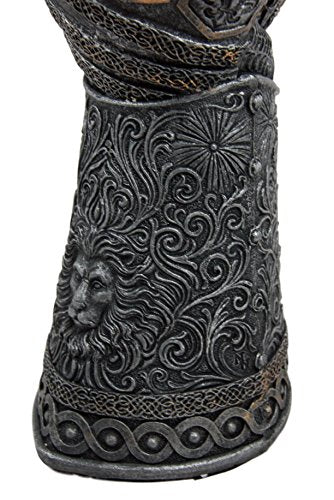 Ebros Gift Royal Fleur De Lis Braveheart Lion Gauntlet 8.75"H 8oz Wine Drink Goblet Chalice Cup