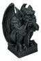 Ebros Stoic Warrior Notre Dame Gargoyle Holding Gothic Bat Sword Figurine 6.5"H
