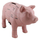 Small Ceramic Country Farmhouse Pig Swine Pork Butcher Chart Piggy Coin Bank Jar