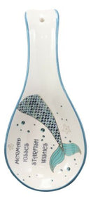 Sea Mermaid Kisses Starfish Wishes Ceramic Kitchen Utensil Spoon Rests Set of 2