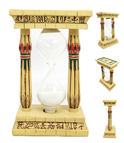 Ebros Gift Egyptian Memphis Palace Pillar Hieroglyphs Column Sandtimer Desktop Figurine