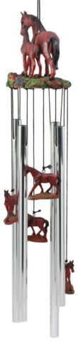 Farm Countryside Brown Horse With Foal Resonant Relaxing Wind Chime Garden Patio