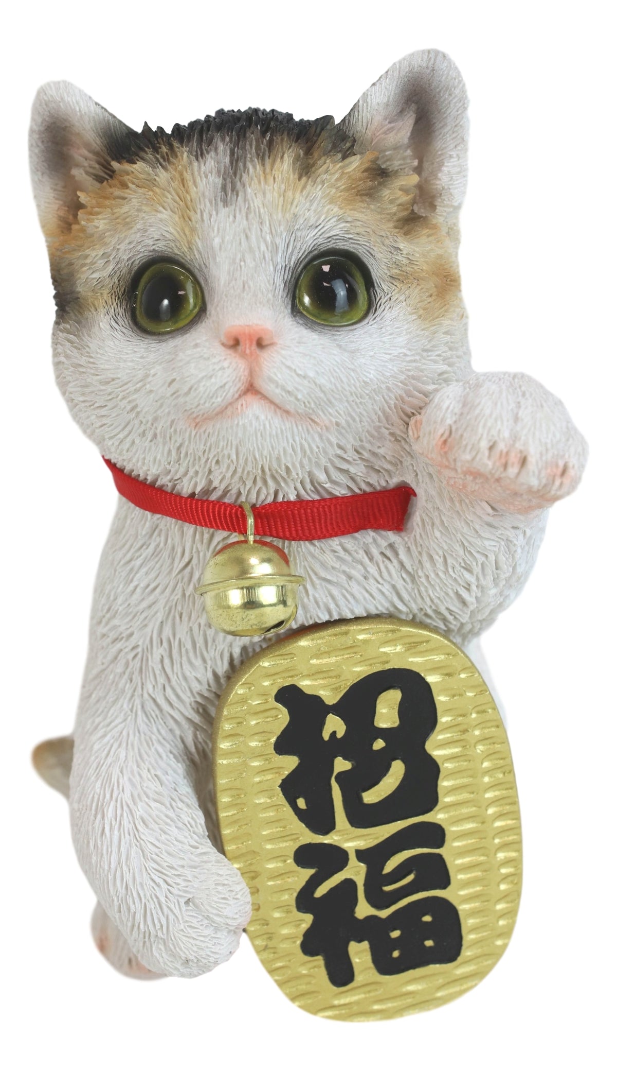 Japanese Luck And Fortune Charm Beckoning White Calico Cat Maneki Neko Figurine - Ebros Gift