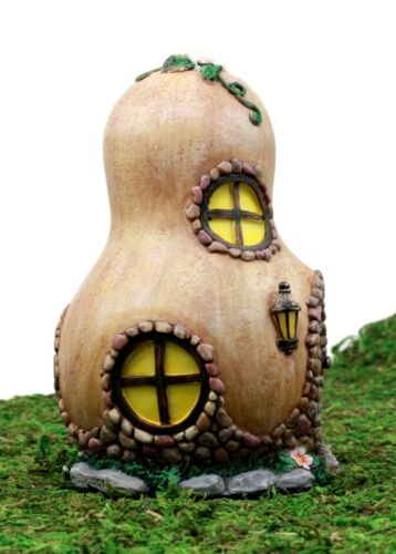 Enchanted Fairy Garden Miniature Halloween Gourd Cottage House Figurine 6.25"H