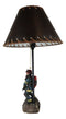 American Hero Fire Fighters Fireman In Full Gear And Axe Table Lamp With Shade