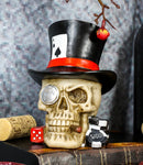 Ebros Casino Royale Poker Cards Dice And Chips Skull With Top Hat Cigar Small Figurine