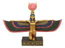 Egyptian Goddess Of Motherhood Kneeling Isis With Open Wings Statue 12.75"Long
