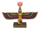Egyptian Goddess Of Motherhood Kneeling Isis With Open Wings Statue 12.75"Long