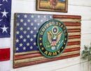 Patriotic American Flag United States Army Eagle Seal Wooden Wall Decor Plaque