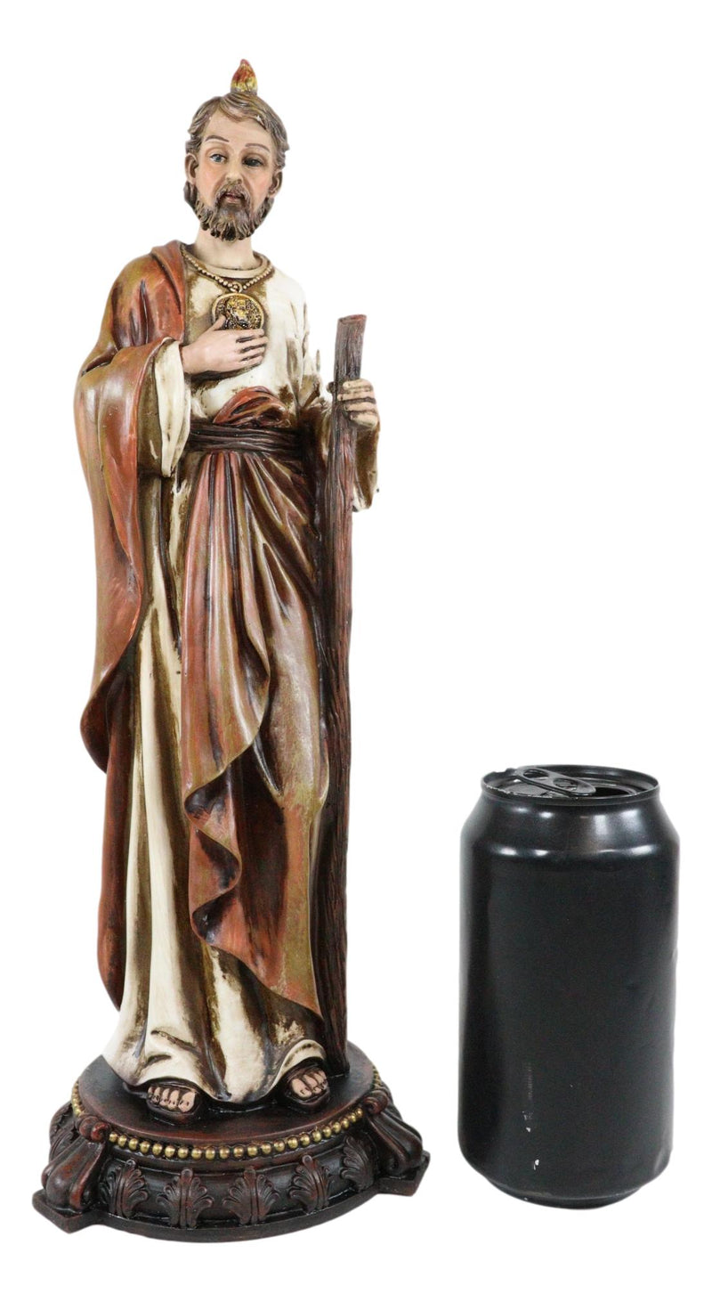 Apostle Saint Jude Thaddeus With Holy Spirit Fire Wearing Brown Robe Figurine