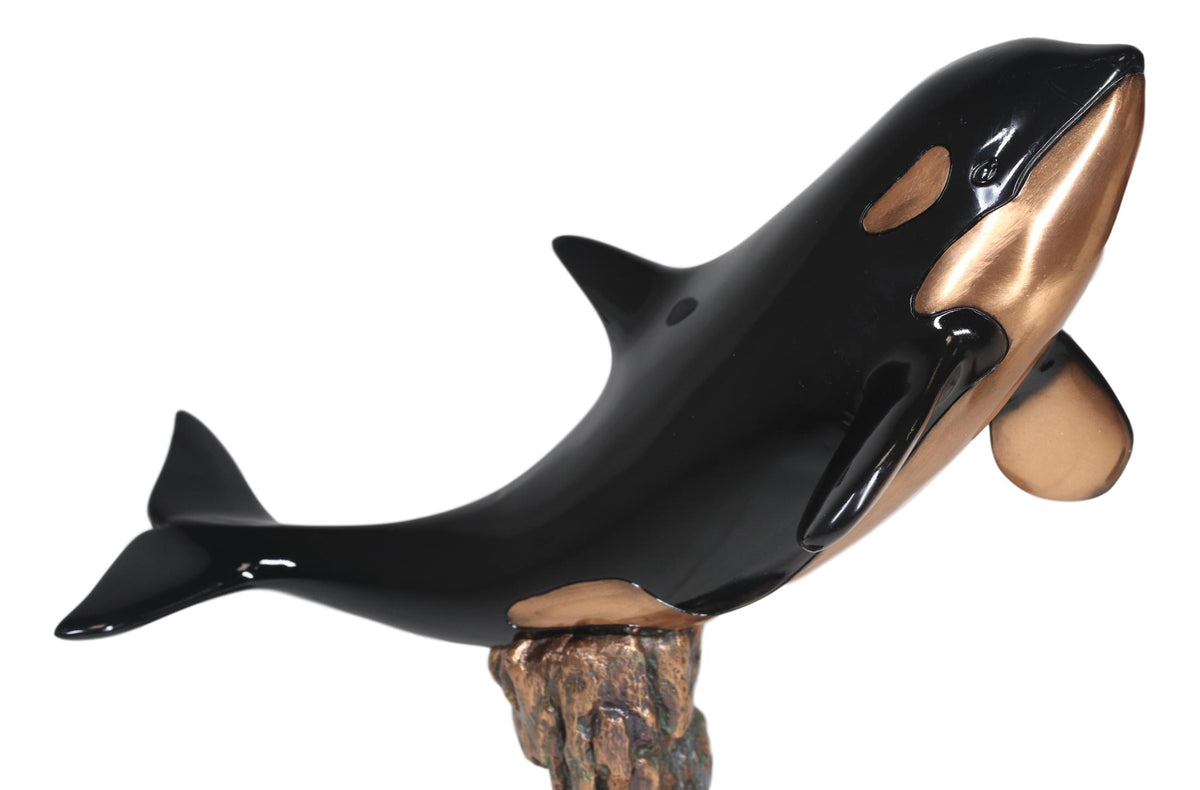 Ebros Large Nautical Marine Sea Orca Killer Whale Swimming By Coral Reefs Statue - Ebros Gift