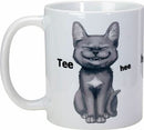 Ebros Gift Tee Hee Cat Mug Ceramic Coffee Mug 11 ounces Capacity 3.75"H Novelty