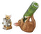 Ebros Picante Teacup Tan Chihuahua Puppy Wine Holder and Salt Pepper Shakers Holder Figurine Set