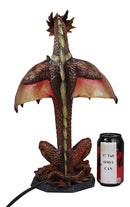 Altar Drake Red Ember Dragon Building Fire With Its Wings Side Table Lamp Statue
