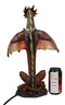 Altar Drake Red Ember Dragon Building Fire With Its Wings Side Table Lamp Statue