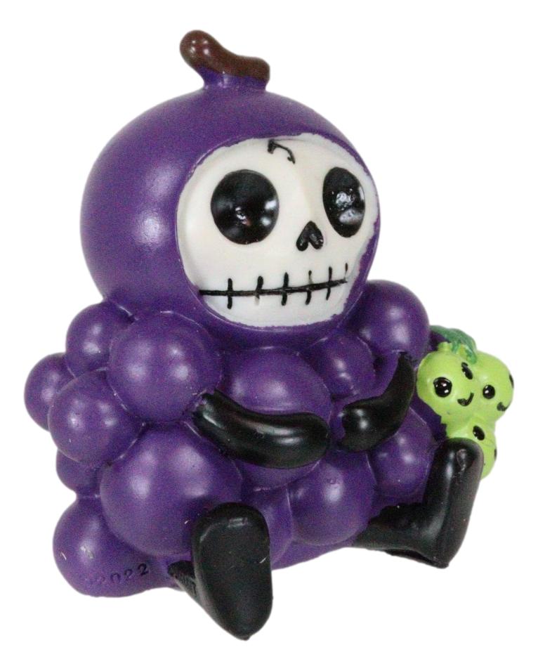 Furry Bones Fruity Purple and Green Grapes Bunch Skeleton Furrybones Figurine
