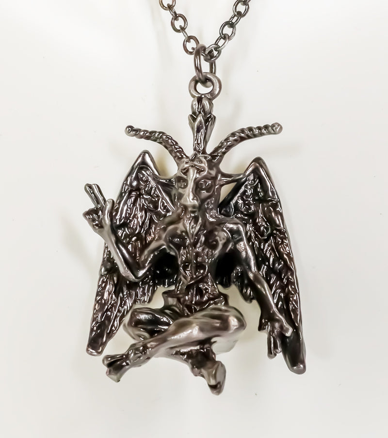 MystiKraft Sabbatic Baphomet with Pentagram Necklace Pendant with Chain