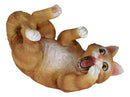 Tipsy Thirsty Feline Drinking Orange Tabby Kitty Cat Wine Bottle Holder Figurine