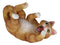 Tipsy Thirsty Feline Drinking Orange Tabby Kitty Cat Wine Bottle Holder Figurine