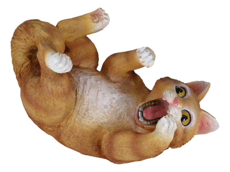 Tipsy Thirsty Feline Drinking Orange Tabby Kitty Cat Wine Bottle Holder Figurine