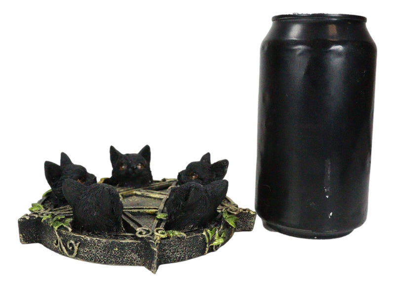 Celtic Wiccan Pentagram Ivy Penta 5 Black Cats Witching Hour Incense Burner