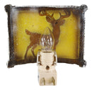 Rustic Western Stag Deer Elk Antlers Faux Birchwood Wall Plug In Night Lights