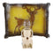 Rustic Western Stag Deer Elk Antlers Faux Birchwood Wall Plug In Night Lights